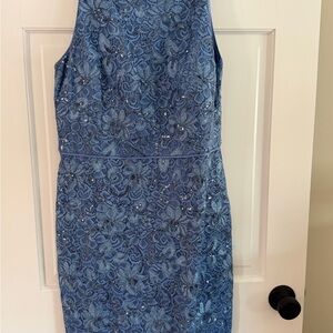 Vince Camuto Blue Floral Lace Mini Dress
